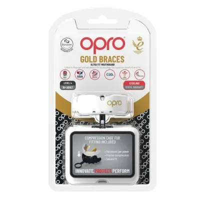 Капа OPRO Gold Braces під брекети доросла (вік 11+) White/Gold (art.102506004) - 4 - Robinzon.ua