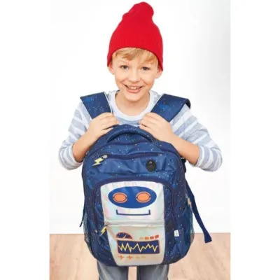 Легкий школьный рюкзак с роботом Topmove 16L синий - 1 - Robinzon.ua