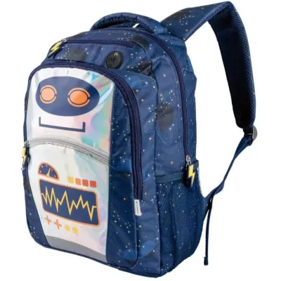 Легкий школьный рюкзак с роботом Topmove 16L синий - 2 - Robinzon.ua