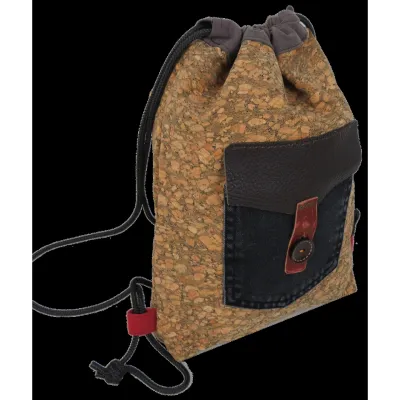 Дизайнерская котомка, дизайнерский рюкзак, торба ручной работы из коттона, коркового дерева - 1 - Robinzon.ua