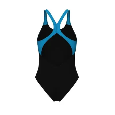 Купальник закритий для жінок Arena OPENINGS SWIMSUIT V BACK LB чорно-бірюзовий Жін 38 008063-580 38 - 1 - Robinzon.ua
