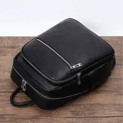 Чоловічий шкіряний рюкзак для поїздок і прогулянок чорний Tiding Bag 75362 - 2 Чоловічий шкіряний рюкзак для поїздок і прогулянок чорний Tiding Bag 75362 - 2 - Robinzon.ua