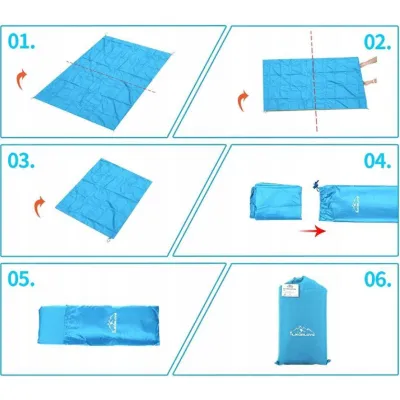 Большой пляжный, кемпинговый коврик Retoo 240х200 см ЧЕРНЫЙ - 1 - Robinzon.ua