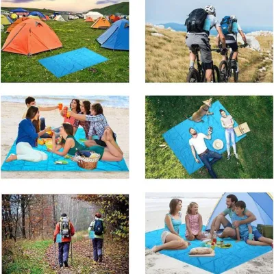 Большой пляжный, кемпинговый коврик Retoo 240х200 см ЧЕРНЫЙ - 3 - Robinzon.ua