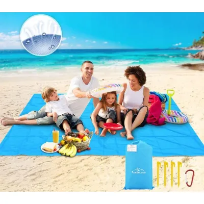 Большой пляжный, кемпинговый коврик Retoo 240х200 см ЧЕРНЫЙ - 4 - Robinzon.ua