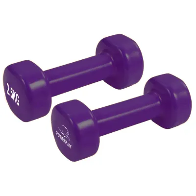 Гантелі вінілові PowerPlay 4125 Achilles 2*2.5 кг. Фіолетові (пара - 2шт.) - 5 - Robinzon.ua