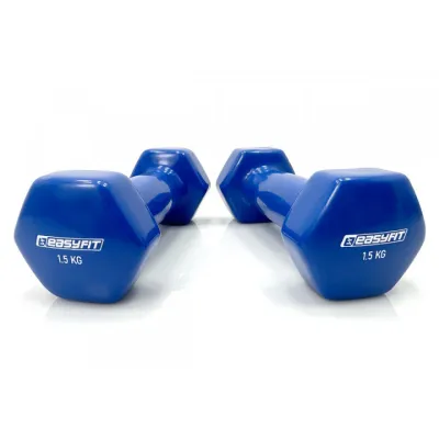 Гантель для фітнесу 1.5 кг EasyFit із вініловим покриттям синя - 1 Гантель для фітнесу 1.5 кг EasyFit із вініловим покриттям синя - 1 - Robinzon.ua