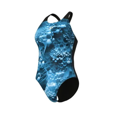 Купальник закритий для жінок Arena BLUE FLOWERS SWIMSUIT V BACK синій, чорний Жін 42 009027-850 42 - 1 - Robinzon.ua