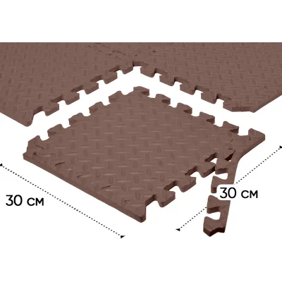 Татамі мат EasyFit 8 шт (30х30х1 см) хвіст ластівки коричневий - 2 Татамі мат EasyFit 8 шт (30х30х1 см) хвіст ластівки коричневий - 2 - Robinzon.ua