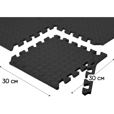 Татамі мат EasyFit 8 шт (30х30х1 см) хвіст ластівки чорний - 2 Татамі мат EasyFit 8 шт (30х30х1 см) хвіст ластівки чорний - 2 - Robinzon.ua