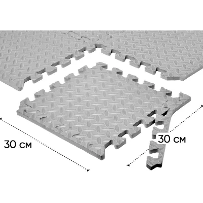 Татами мат EasyFit 8 шт (30х30х1 см) ласточкин хвост серый - 2 Татами мат EasyFit 8 шт (30х30х1 см) ласточкин хвост серый - 2 - Robinzon.ua