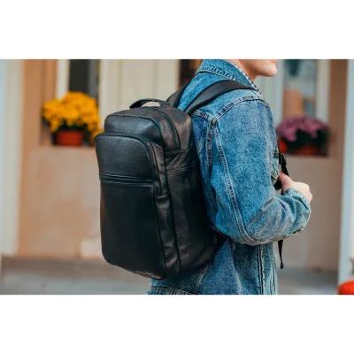 Чоловічий шкіряний рюкзак для поїздок і прогулянок Tiding Bag B72-57357 чорний - 6 - Robinzon.ua