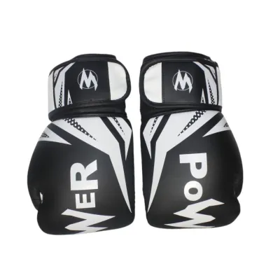 Боксерские перчатки на липучке черные с белыми элементами Power ZTQ-116 ЧБ-10 - 3 - Robinzon.ua