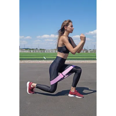 Тканева гумка для фітнесу та спорту PowerPlay 4111 Hip Band M Medium Рожева (d_76cm) - 4 - Robinzon.ua