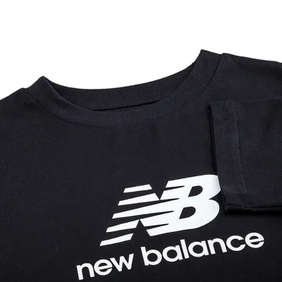 Дитяча Футболка New Balance Essentials Stacked Logo Jersey Чорний S (YT31541BK) - 2 - Robinzon.ua