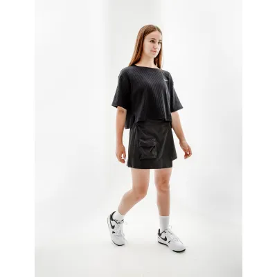 Жіноча Футболка Nike W NSW RIB JRSY SS TOP Чорний  XS (7dDV7870-010 XS) - 2 - Robinzon.ua