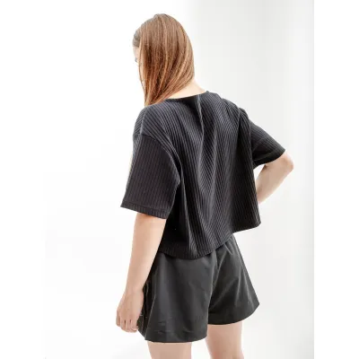 Жіноча Футболка Nike W NSW RIB JRSY SS TOP Чорний  XS (7dDV7870-010 XS) - 3 - Robinzon.ua