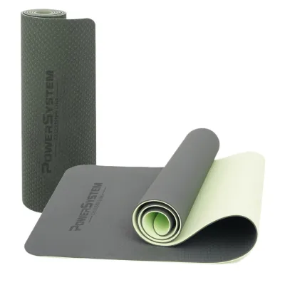 Коврик для йоги и фитнеса Power System PS-4060 TPEYoga Mat Premium Green (183х61х0.6) - 1 - Robinzon.ua