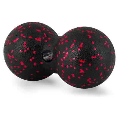 Масажний м'яч подвійний PowerPlay PP-4352 Epp foam peanut ball (d8*16cm.) Чорно/Червоний - 2 - Robinzon.ua