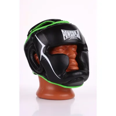 Боксерський шолом тренувальний PowerPlay 3100 PU Чорно-зелений M - 2 - Robinzon.ua