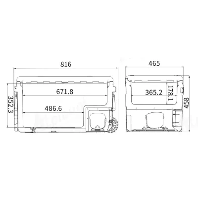 Компрессорный автохолодильник Alpicool U75E (74 литра). До -20℃. Питание 12, 24, 220 вольт, встроенная батарея - 4 - Robinzon.ua