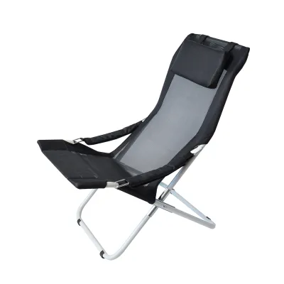 Шезлонг "Горизонт" d25 мм (Текстилен, Чорний) - 5 - Robinzon.ua