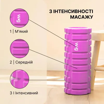 Масажний роллер для йоги K1 33*14 рожевий - 2 Масажний роллер для йоги K1 33*14 рожевий - 2 - Robinzon.ua