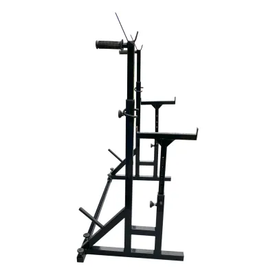 Стійки під штангу 50 на 50 мм Чорний зі страхувальними упорами, брусами та штирями для зберігання блінів - 3 - Robinzon.ua