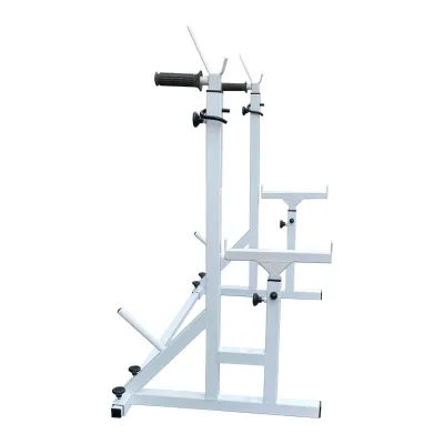 Стійки під штангу 50 на 50 мм Білий зі страхувальними упорами, брусами та штирями для зберігання блінів - 3 - Robinzon.ua