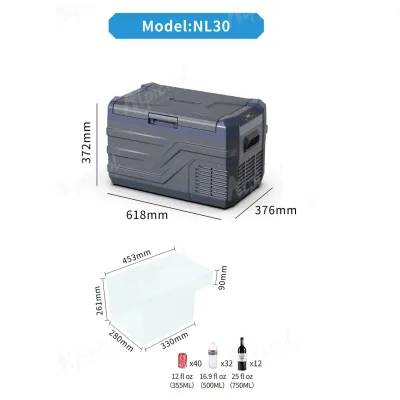 Компресорний автохолодильник Alpicool NL30 (27 літрів, LG Compressor). До -20℃, (12, 24, 220 вольт) - 5 Компресорний автохолодильник Alpicool NL30 (27 літрів, LG Compressor). До -20℃, (12, 24, 220 вольт) - 5 - Robinzon.ua