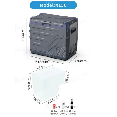 Компресорний автохолодильник Alpicool NL50 (45 літрів, LG Compressor). До -20℃, (12, 24, 220 вольт) - 4 Компресорний автохолодильник Alpicool NL50 (45 літрів, LG Compressor). До -20℃, (12, 24, 220 вольт) - 4 - Robinzon.ua