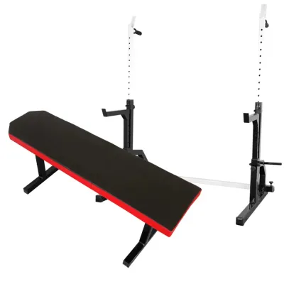 Лавка горизонтальна для жиму + Стійки зі страховкою 50 на 50 мм з брусами та штирями під бліни - 2 - Robinzon.ua
