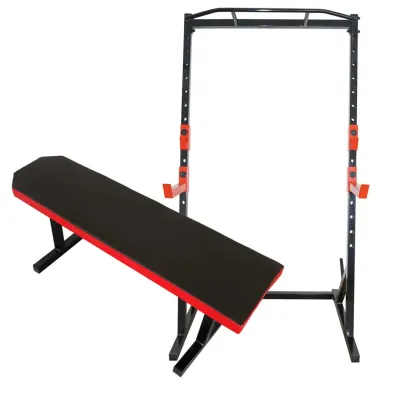 Скамья горизонтальная для жима + Стойки с турником 50 на 50 мм - 3 Скамья горизонтальная для жима + Стойки с турником 50 на 50 мм - 3 - Robinzon.ua