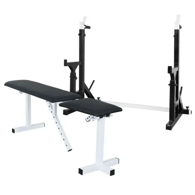 Скамья регулируемая для жима 40 на 40 мм + Стойки со страховкой 40 на 40 мм с брусьями и штырями под блины - 2 Скамья регулируемая для жима 40 на 40 мм + Стойки со страховкой 40 на 40 мм с брусьями и штырями под блины - 2 - Robinzon.ua