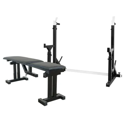 Лавка для жиму регульована 40 на 40 мм + Стійки зі страхувальними упорами 40 на 40 мм + бруси + штирі для блінів - 1 - Robinzon.ua