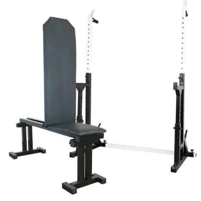 Лавка для жиму регульована 40 на 40 мм + Стійки зі страхувальними упорами 40 на 40 мм + бруси + штирі для блінів - 5 - Robinzon.ua
