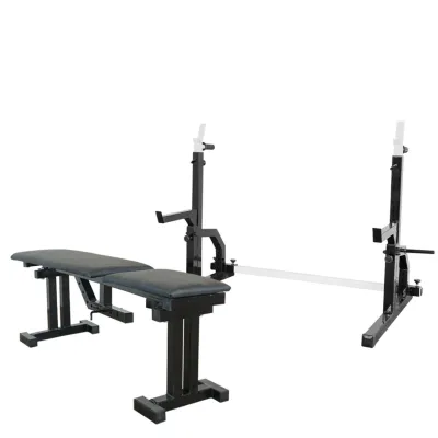 Скамья для жима регулируемая 40 на 40 мм + Стойки с упорами 40 на 40 мм + брусья + штыри для блинов - 2 - Robinzon.ua