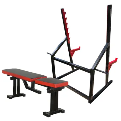 Лавка для жиму регульована 40 на 40 мм + Стійки для присідання під штангу 50 на 50 мм - 1 - Robinzon.ua