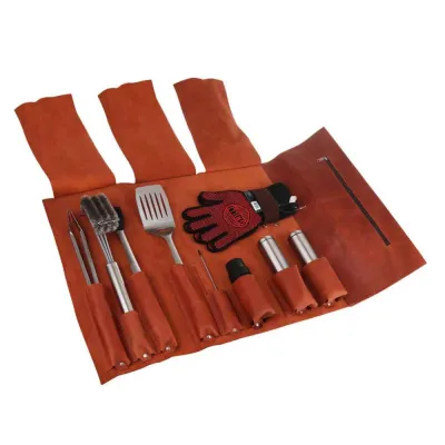 Акция! Скрутка ТОП 10 аксессуаров для барбекю кожаная GRILLI 888044. - 3 - Robinzon.ua