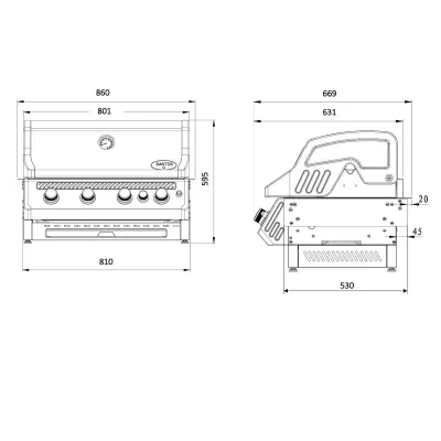 Вбудований газовий гриль SANTOS Free S-410 Black, з заднім пальником, чорний 890666 - 3 Вбудований газовий гриль SANTOS Free S-410 Black, з заднім пальником, чорний 890666 - 3 - Robinzon.ua