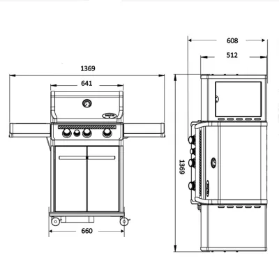 Газовий гриль SANTOS S-318 Black, з бічним і заднім пальниками, чорний 900273 - 5 Газовий гриль SANTOS S-318 Black, з бічним і заднім пальниками, чорний 900273 - 5 - Robinzon.ua