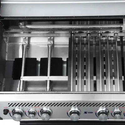Газовый гриль SANTOS S-518, с боковыми и задними горелками, нержавеющая сталь 890604. - 3 - Robinzon.ua