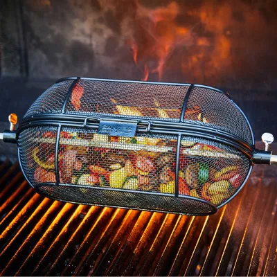 Сетка-корзина для вертела (шампура) SANTOS, для гриля, круглая, черная, антипригарная 897535. - 4 - Robinzon.ua