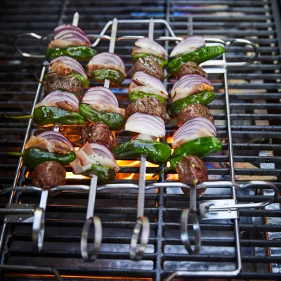 Набір шампурів з підставкою SANTOS, 6 шт, підставка, нержавіюча сталь 897597 - 1 Набір шампурів з підставкою SANTOS, 6 шт, підставка, нержавіюча сталь 897597 - 1 - Robinzon.ua