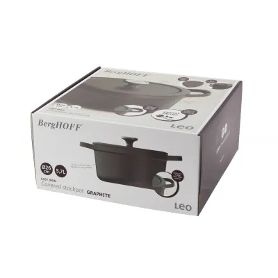 Каструля BergHoff Leo Graphite, чавун, діам. 24 см, 5,7 л 3950466 - 5 - Robinzon.ua