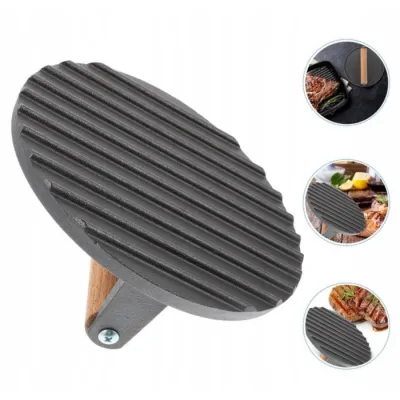 Прес для м'яса чавунний з дерев'яною ручкою 1,5 кг &Oslash;20 см GRILLI 777185 - 3 - Robinzon.ua