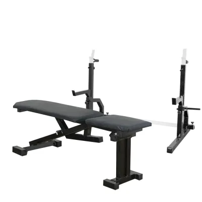 Лавка з від'ємним кутом 40 на 40 мм + Стійки зі страховкою 40 на 40 мм + бруси та штирі під бліни - 2 - Robinzon.ua