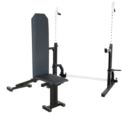 Лавка з від'ємним кутом 40 на 40 мм + Стійки зі страховкою 40 на 40 мм + бруси та штирі під бліни - 6 - Robinzon.ua