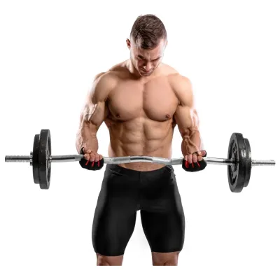 Набор 37 кг W-образный гриф + металлические диски Hop-Sport Strong - 3 Набор 37 кг W-образный гриф + металлические диски Hop-Sport Strong - 3 - Robinzon.ua