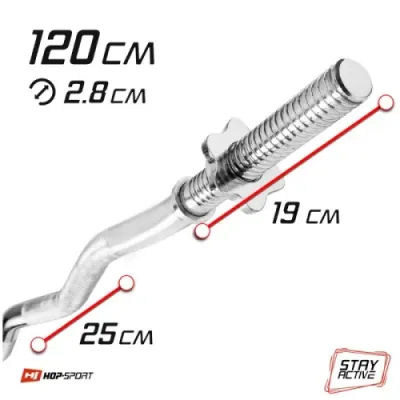 Набор 37 кг W-образный гриф + металлические диски Hop-Sport Strong - 5 Набор 37 кг W-образный гриф + металлические диски Hop-Sport Strong - 5 - Robinzon.ua